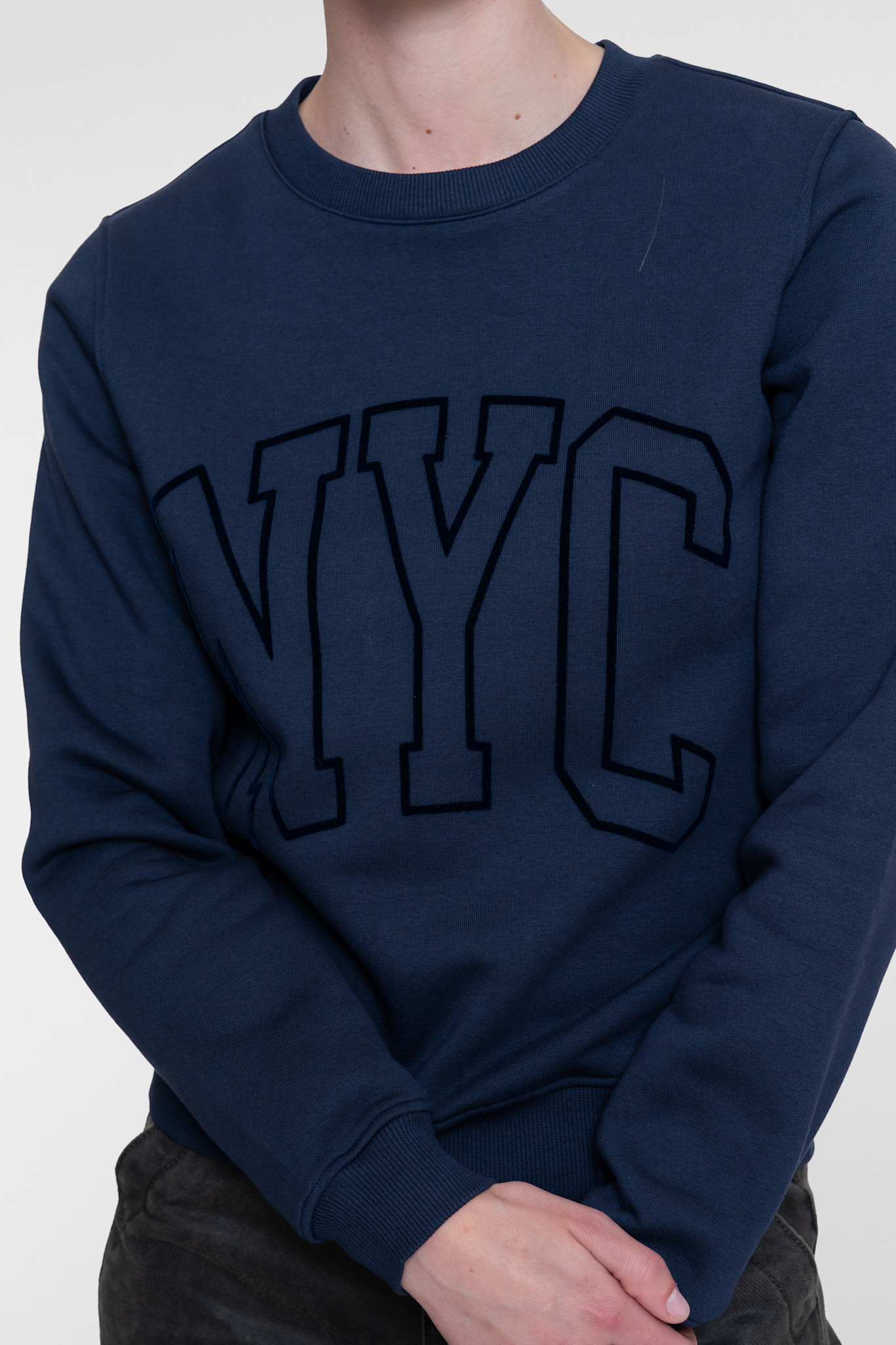 Geisha Sweater met NYC print navy