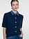 Geisha Kabelvest met denimkraag navy