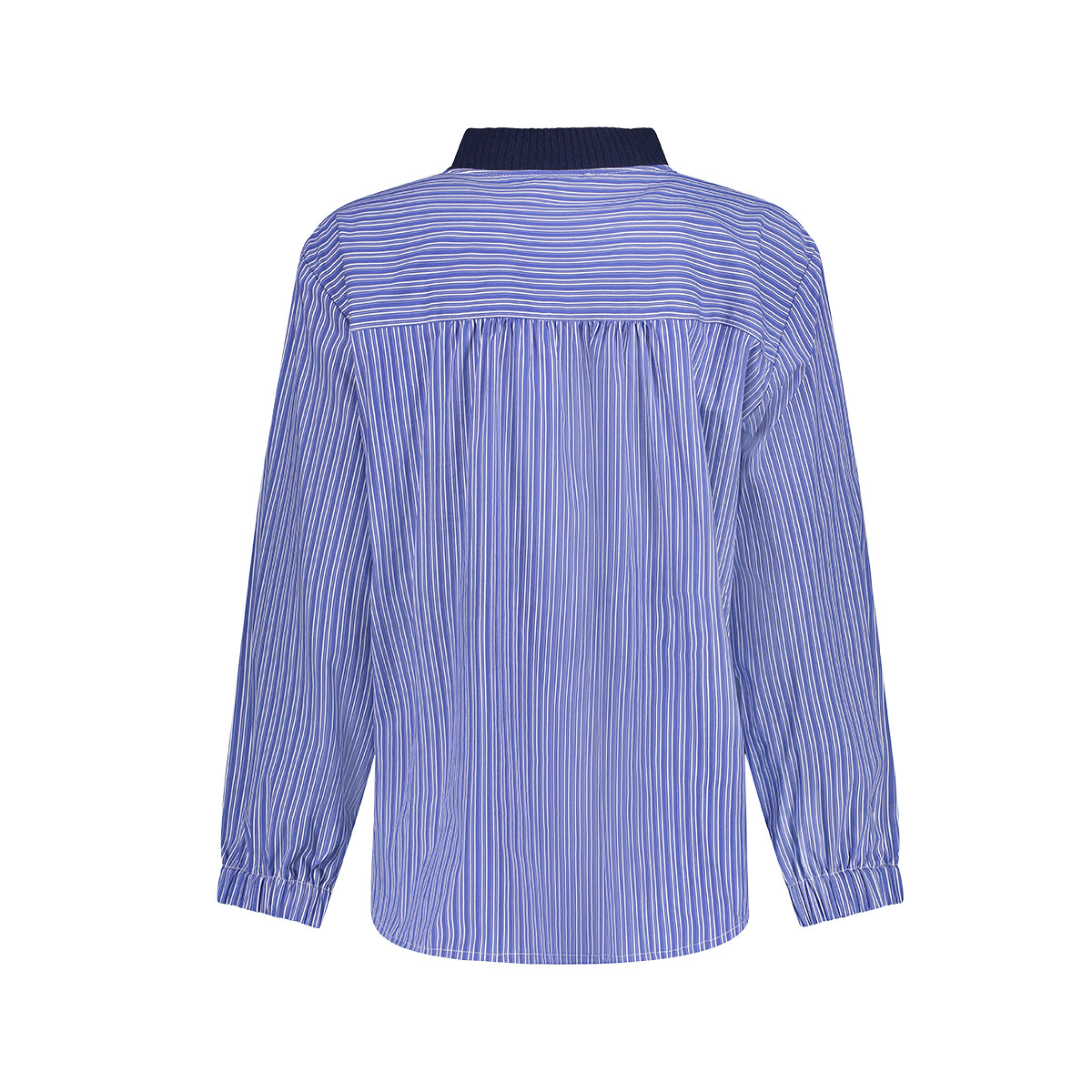 Geisha Pullover met gestreepte mouwen navy