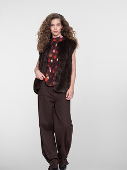 Geisha Straight fit jeans met balloon detail bruin