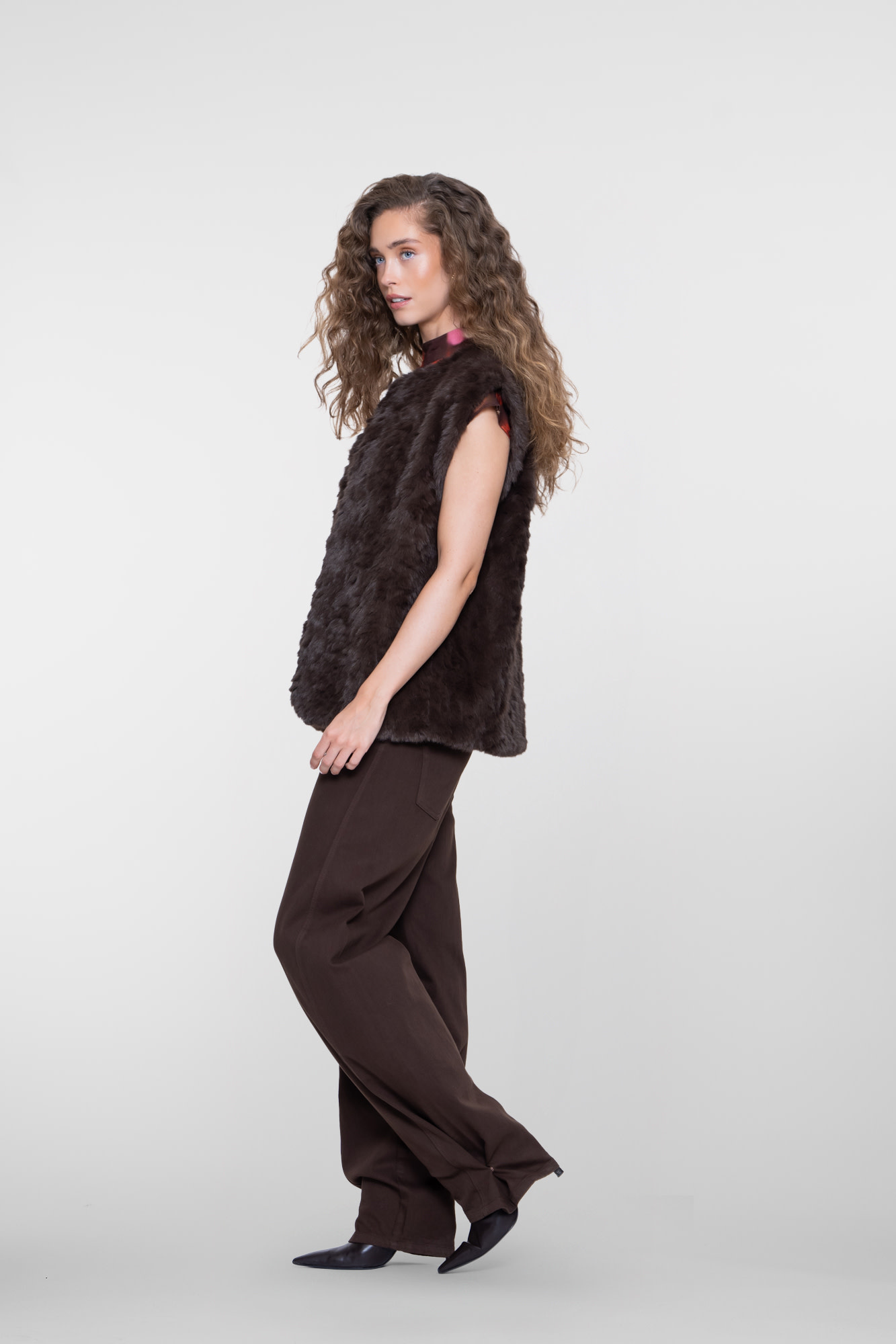 Geisha Straight fit jeans met balloon detail bruin