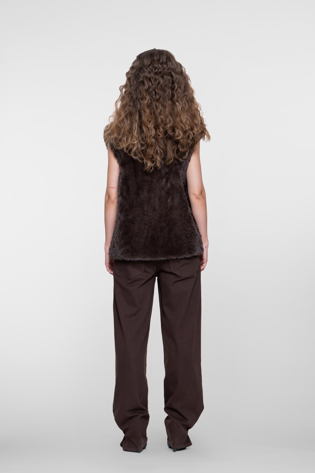 Geisha Straight fit jeans met balloon detail bruin