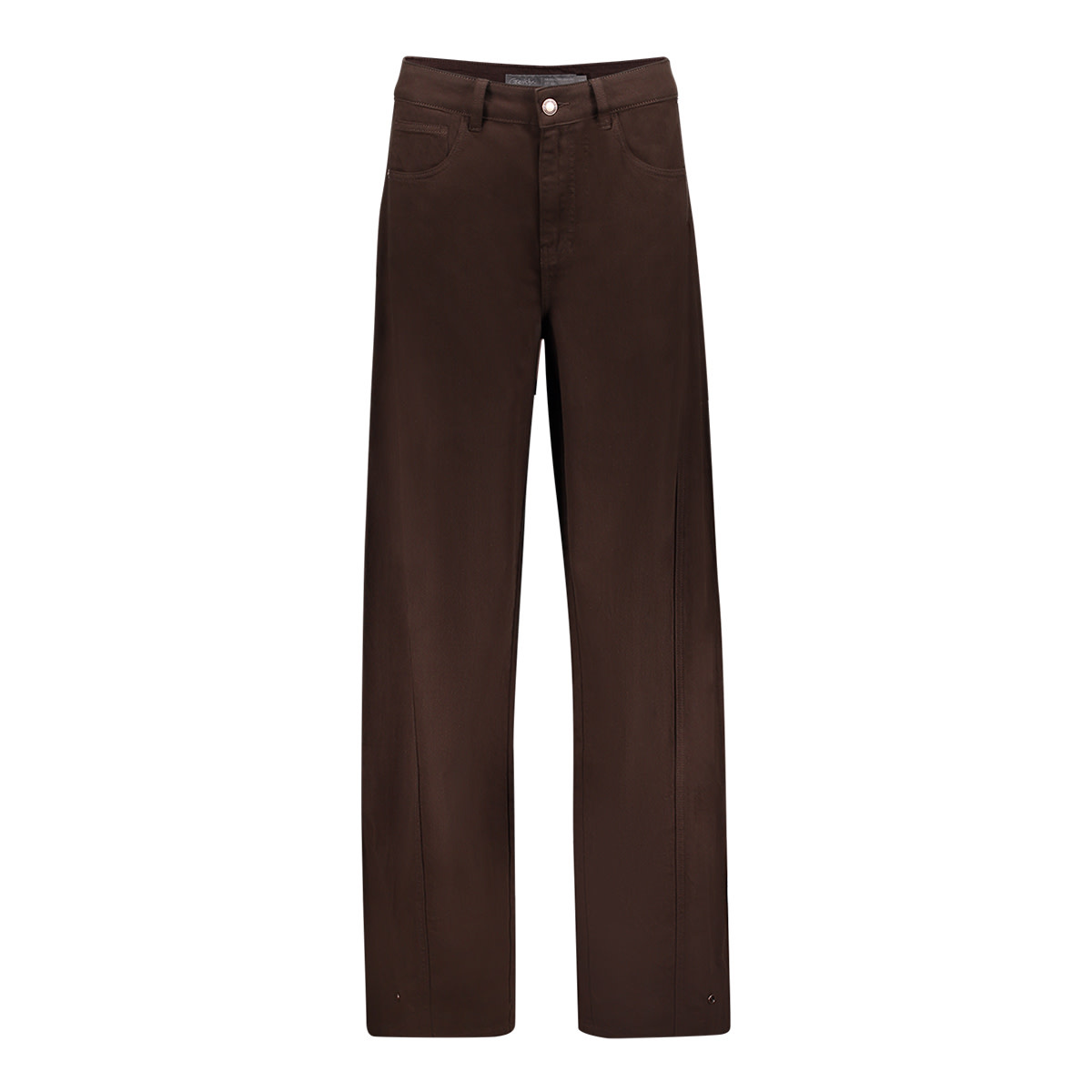 Geisha Straight fit jeans met balloon detail bruin