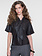 Geisha PU top met sjaaldetail bruin
