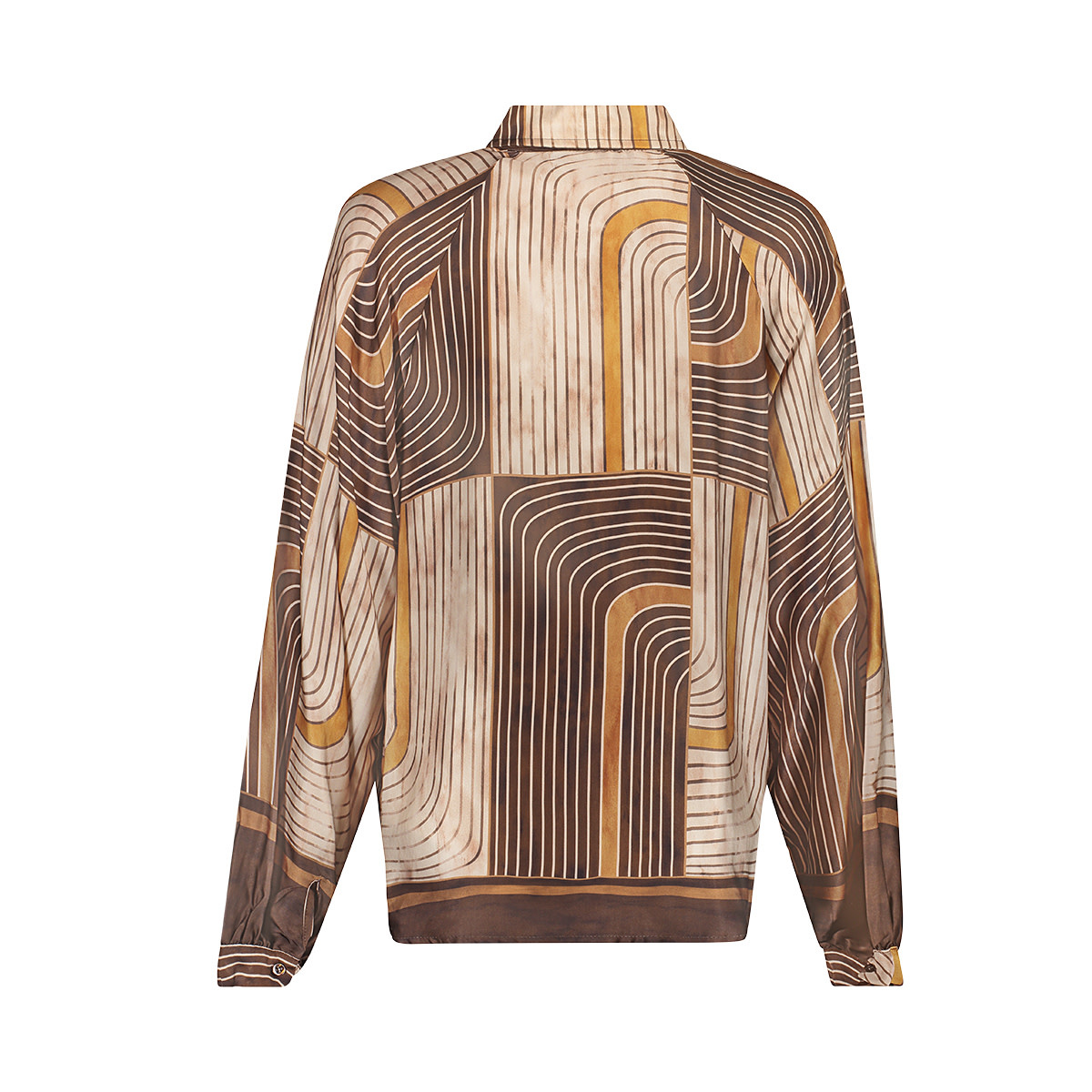 Geisha Blouse met grafische print bruin/zand
