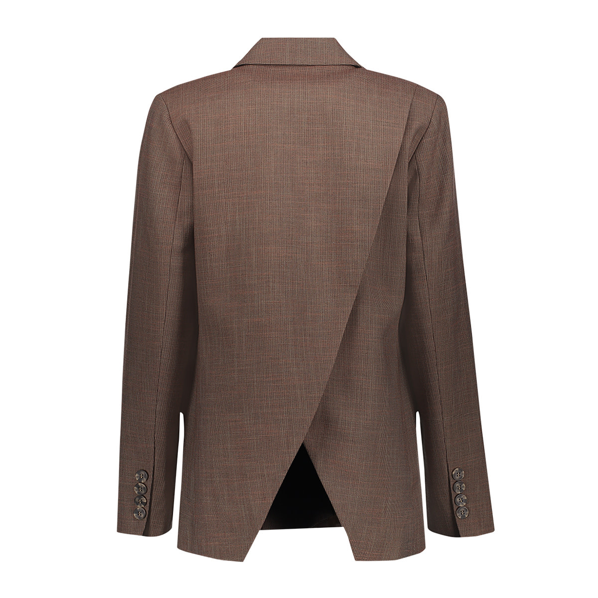 Geisha Blazer met ruit en splitdetail bruin