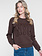 Geisha Sweater met NYC print donkerbruin