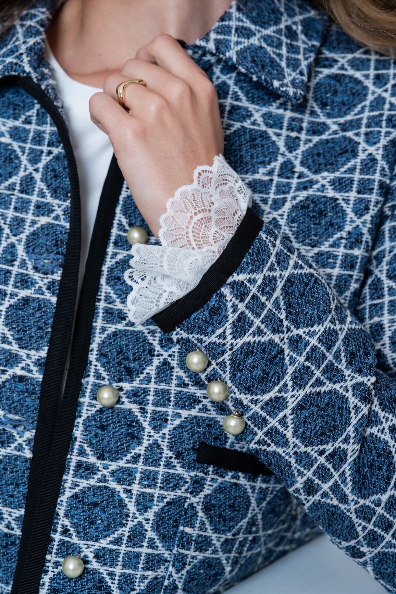 Geisha Tweed jasje indigo/navy