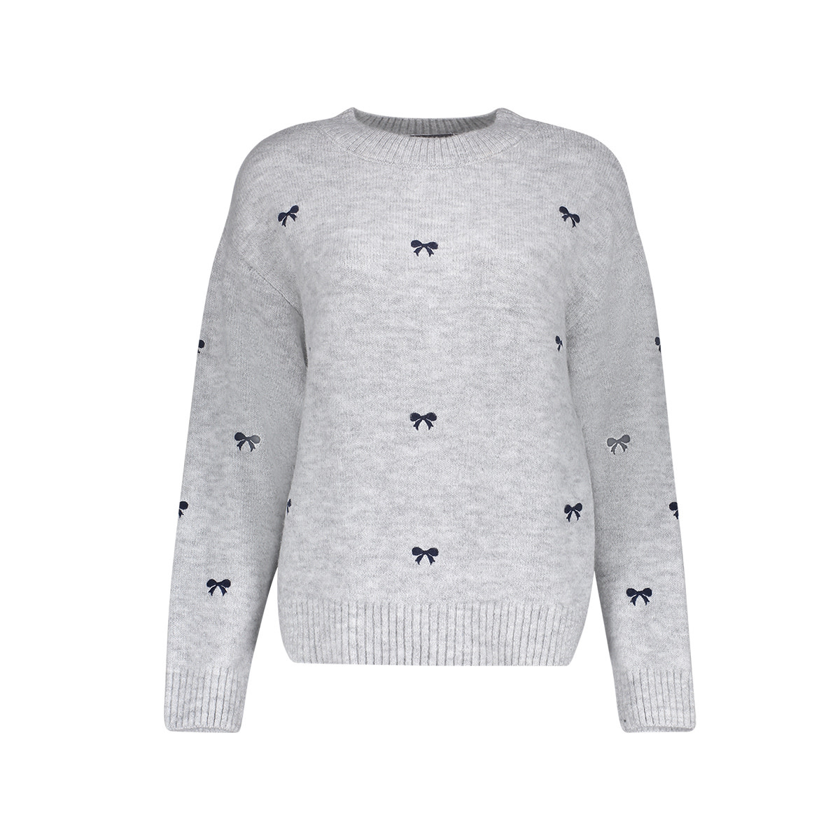 Geisha Gebreide trui met strikjes grijs/navy