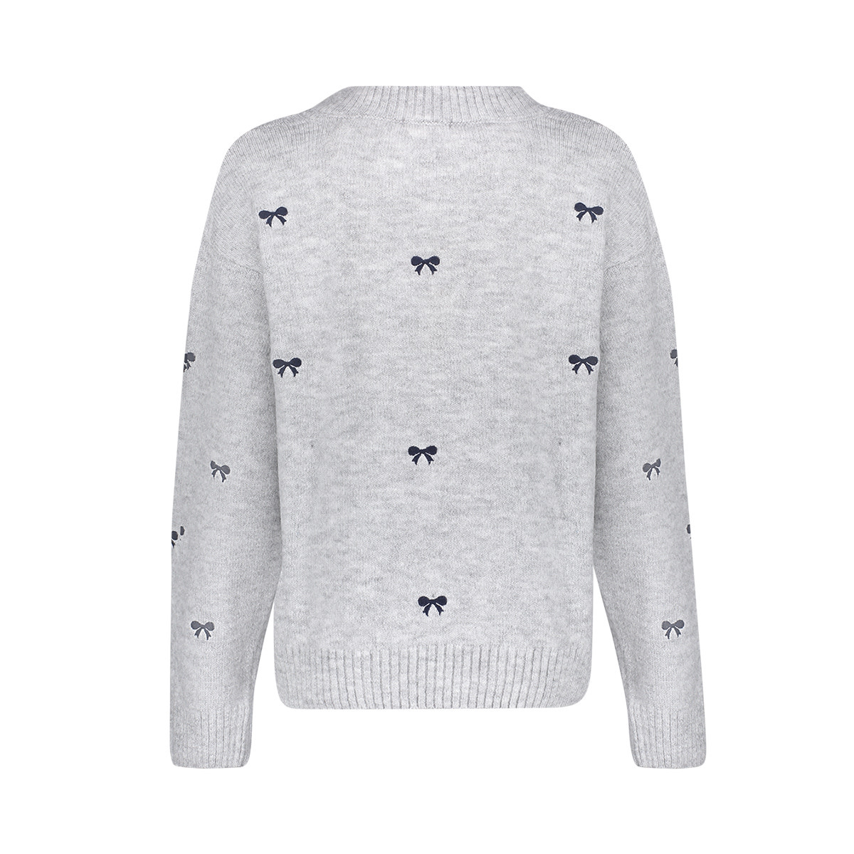 Geisha Gebreide trui met strikjes grijs/navy