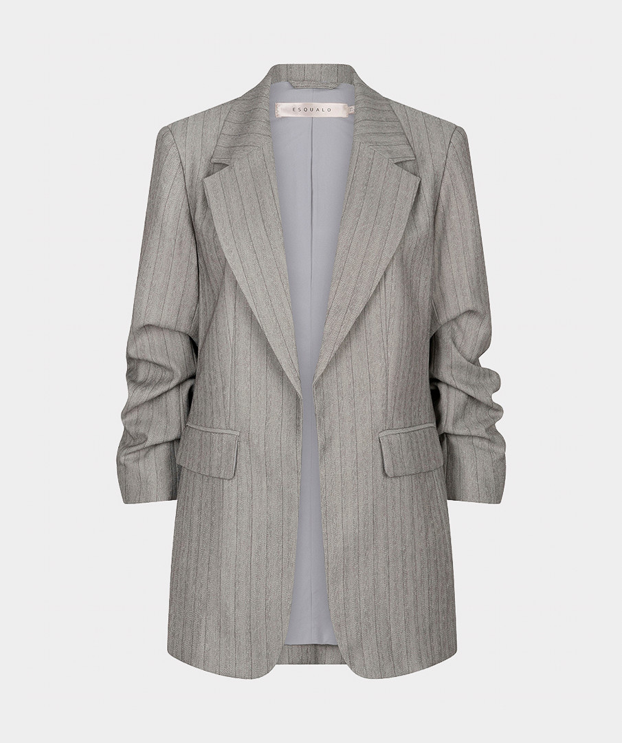 Esqualo Blazer visgraat met 3/4 mouw lichtgrijs