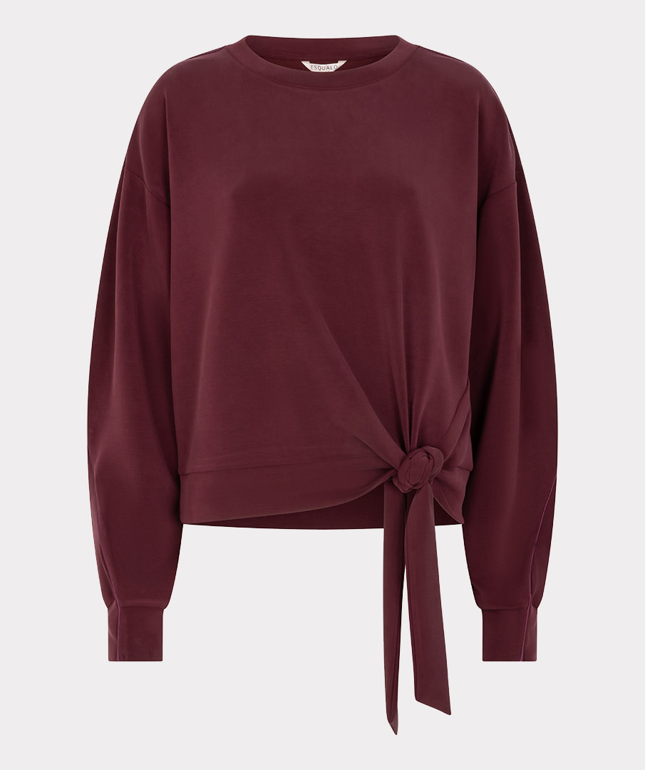 Esqualo Sweater met knoopdetail merlot