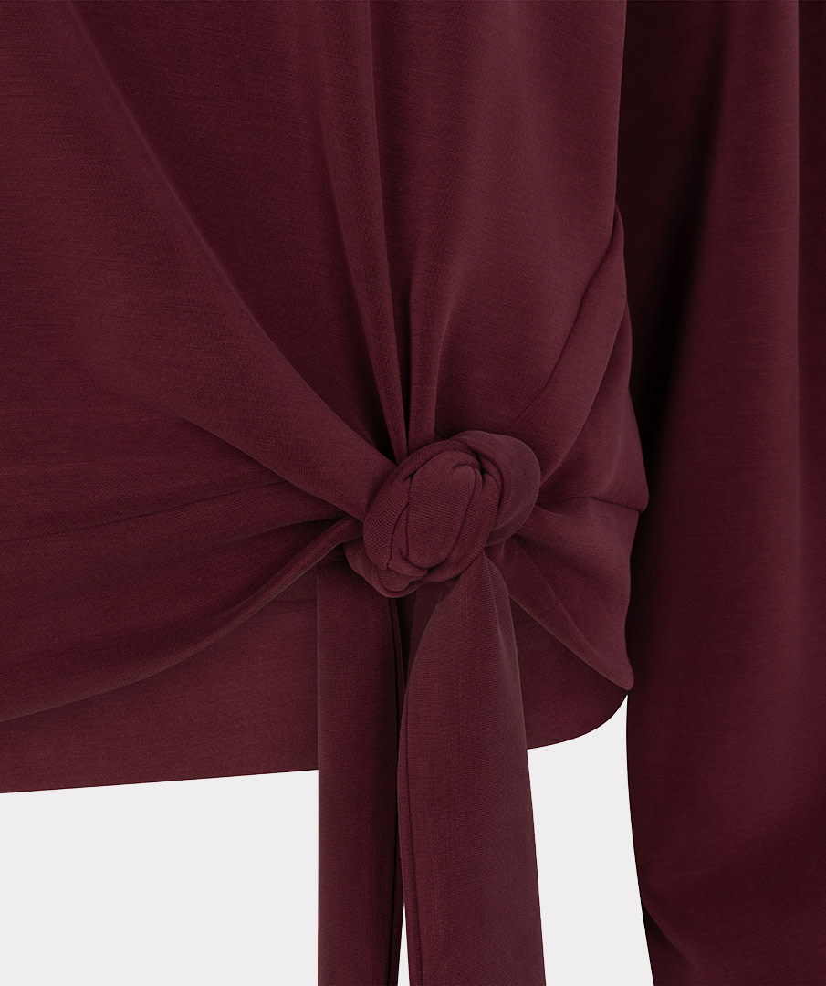 Esqualo Sweater met knoopdetail merlot