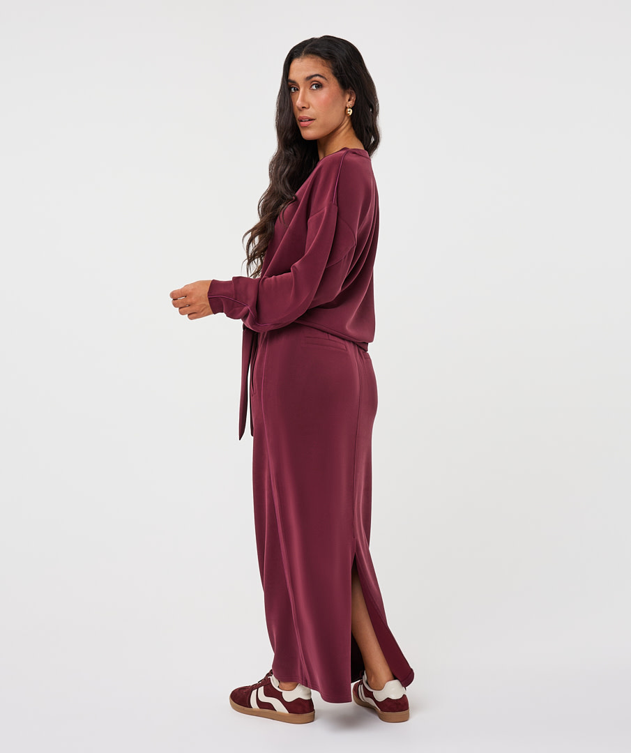 Esqualo Sweater met knoopdetail merlot