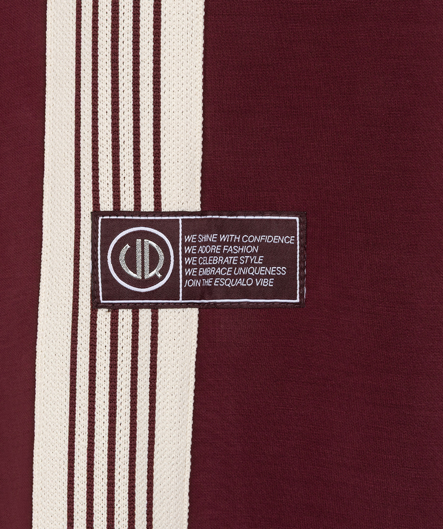 Esqualo Wijde broek met bies merlot