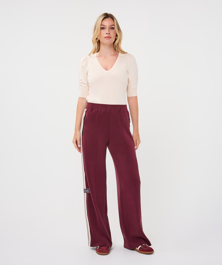 Esqualo Wijde broek met bies merlot