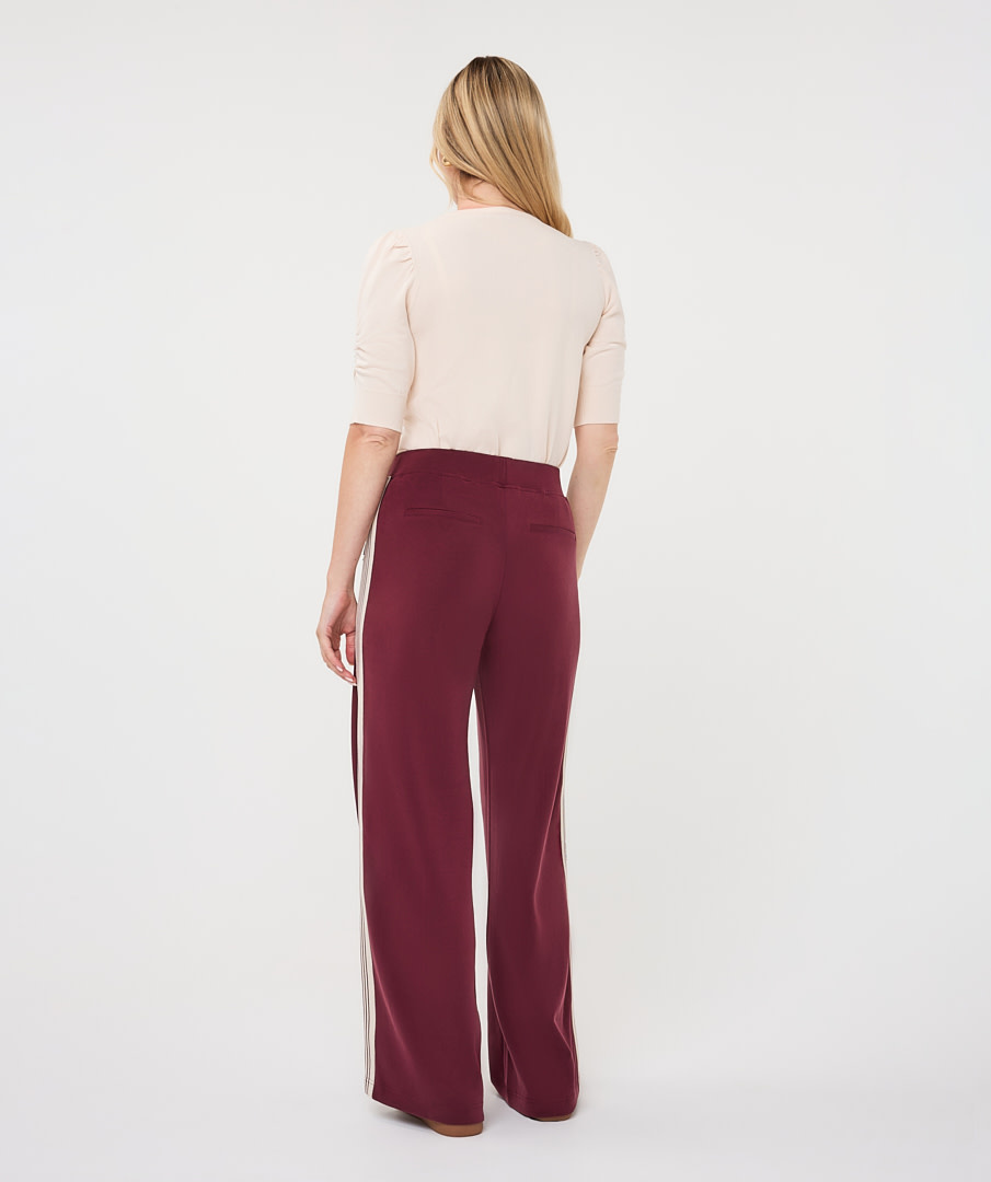 Esqualo Wijde broek met bies merlot