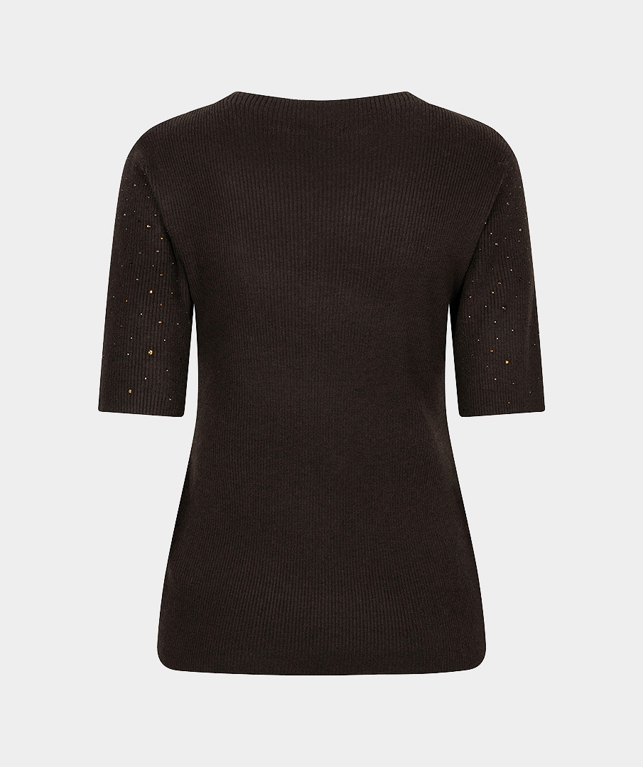 Esqualo Trui met korte mouw en studs cacao