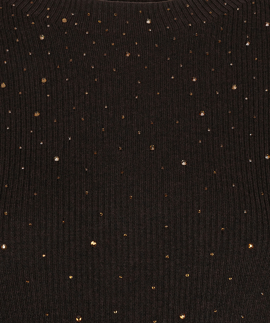 Esqualo Trui met korte mouw en studs cacao
