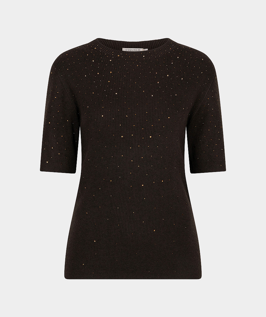 Esqualo Trui met korte mouw en studs cacao