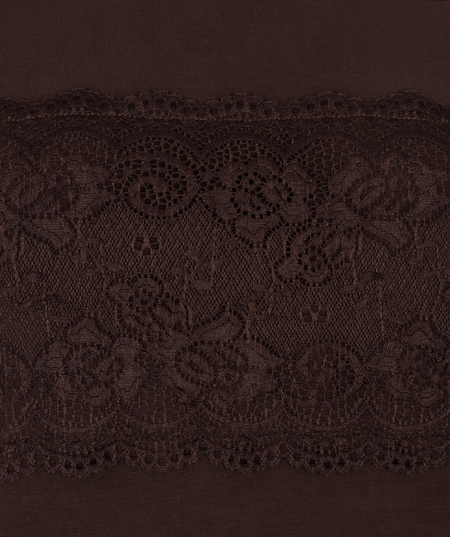 Esqualo Sweater met kant cacao