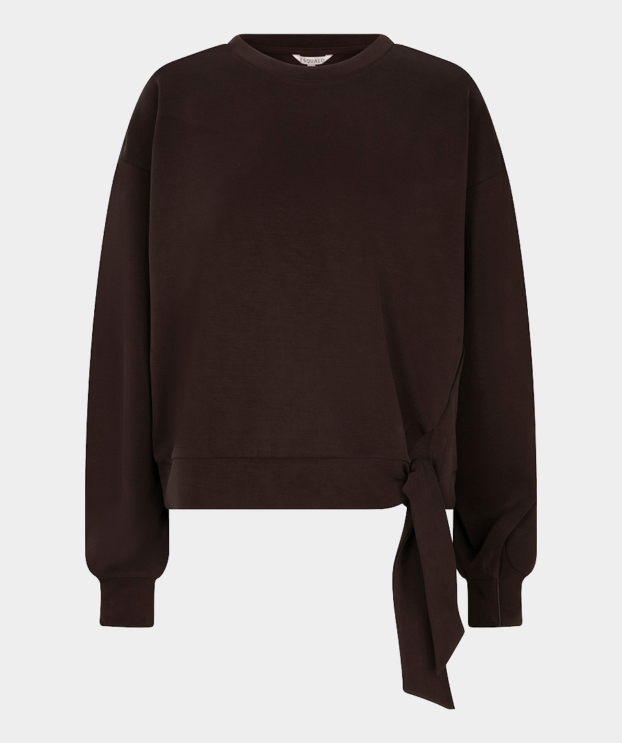 Esqualo Sweater met knoopdetail cacao