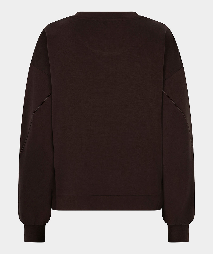 Esqualo Sweater met knoopdetail cacao