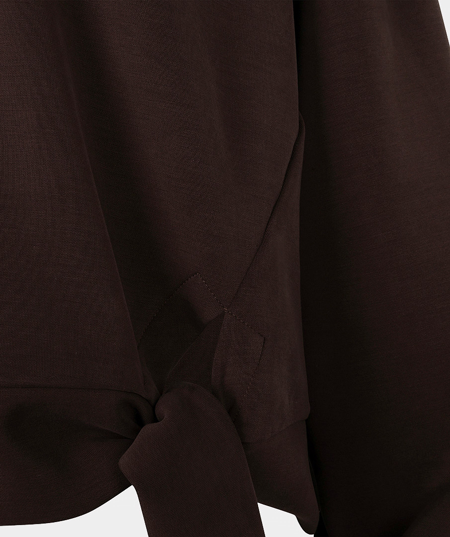 Esqualo Sweater met knoopdetail cacao