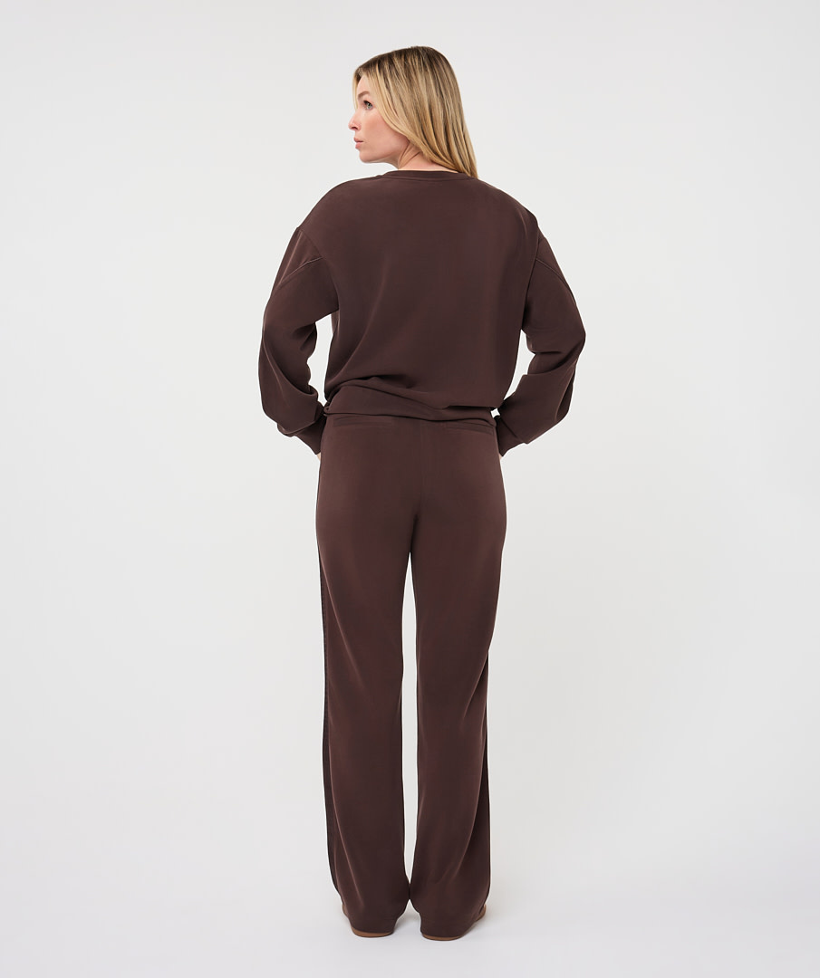 Esqualo Sweater met knoopdetail cacao
