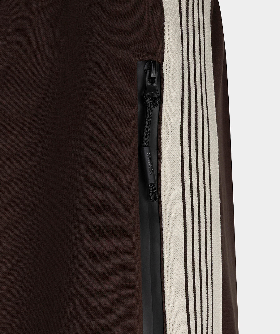 Esqualo Wijde broek met bies cacao