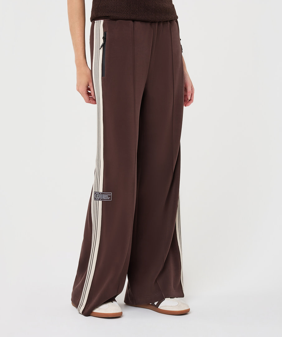 Esqualo Wijde broek met bies cacao