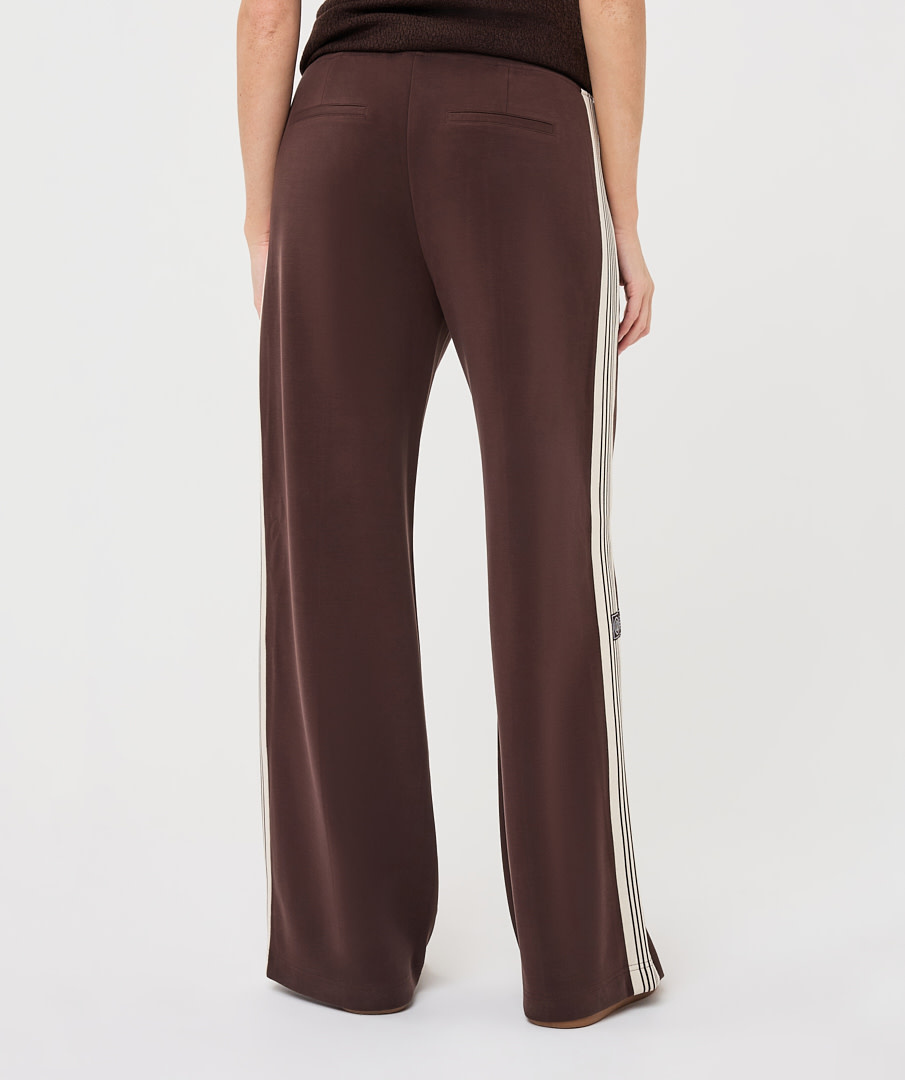 Esqualo Wijde broek met bies cacao