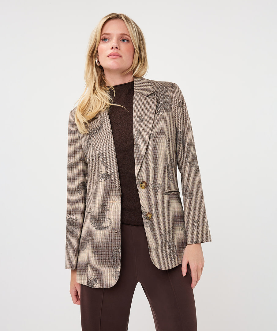 Esqualo Blazer met ruit en paisley