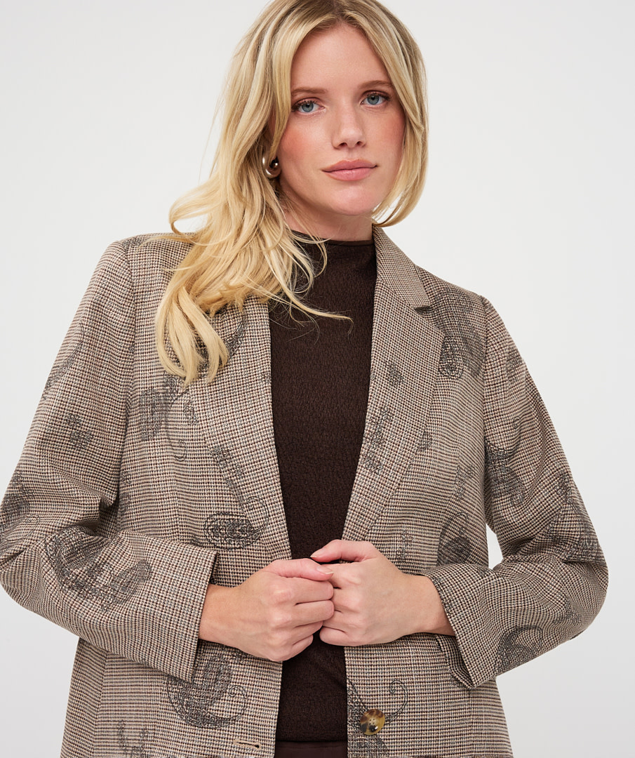Esqualo Blazer met ruit en paisley
