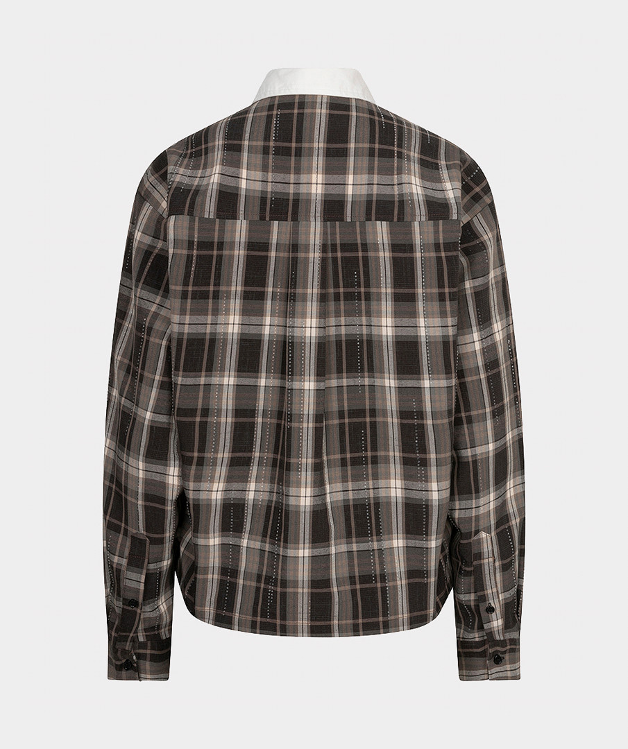 Esqualo Korte blouse met ruit en strass
