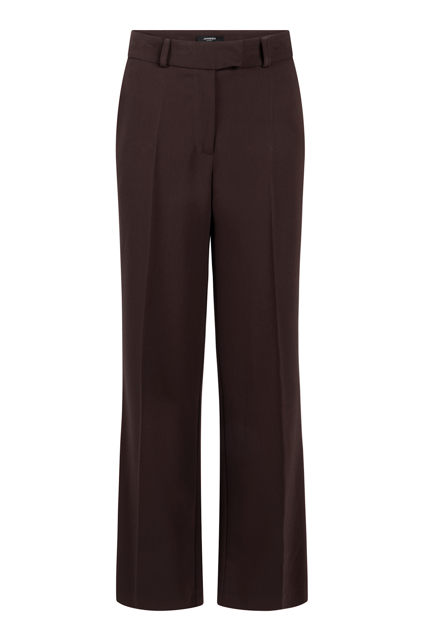 Jansen Amsterdam Alice wide leg broek donkerbruin