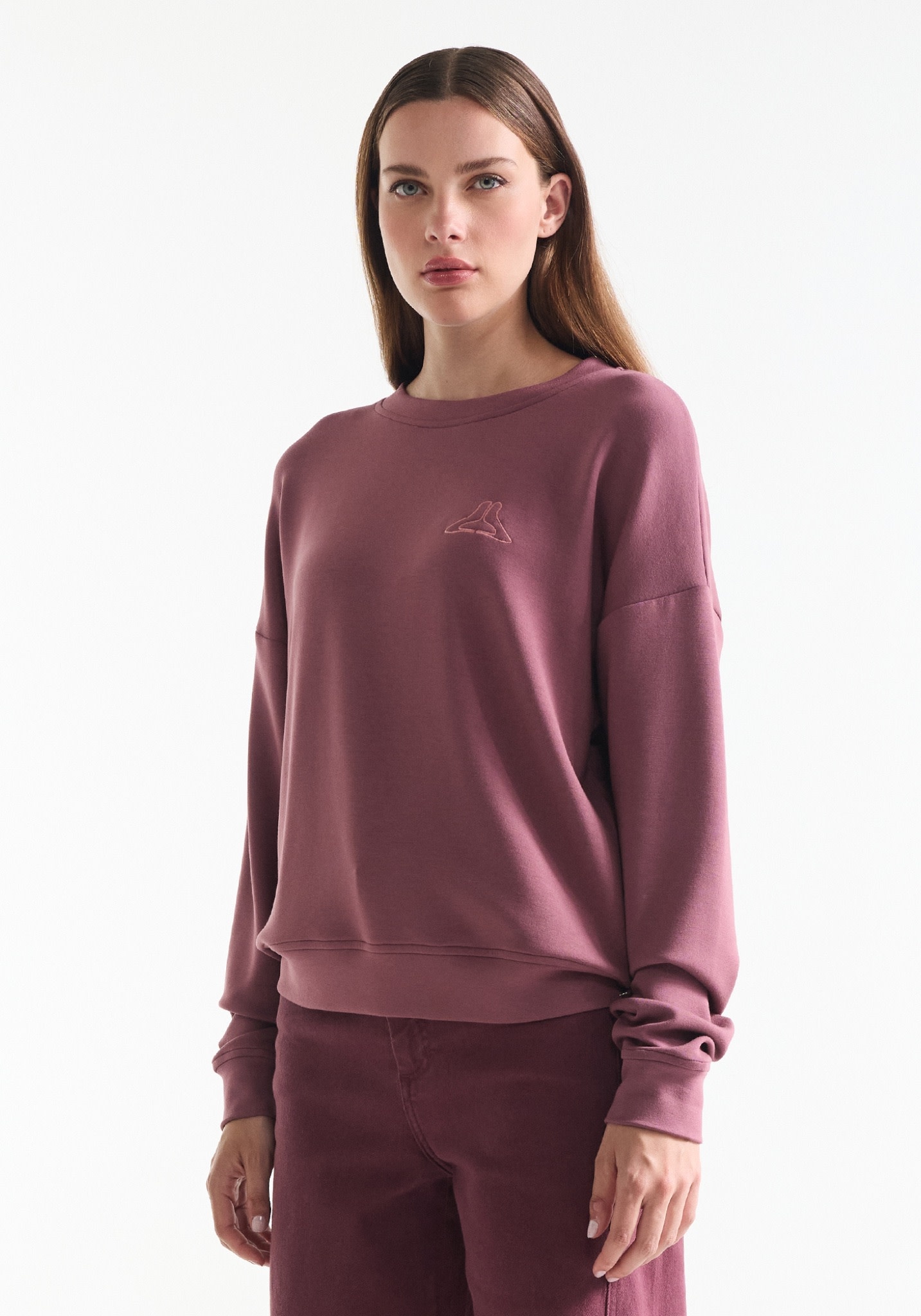 Jansen Amsterdam Alicia sweater met print wijnrood