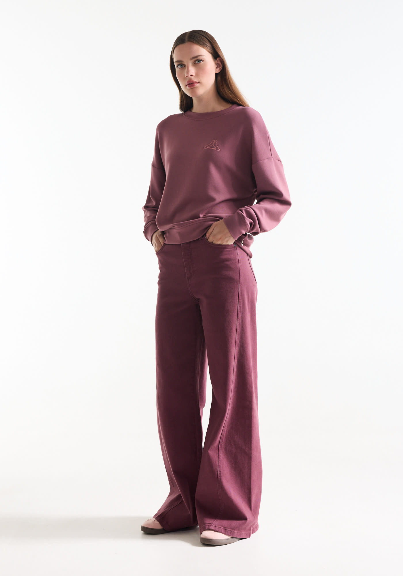 Jansen Amsterdam Alicia sweater met print wijnrood