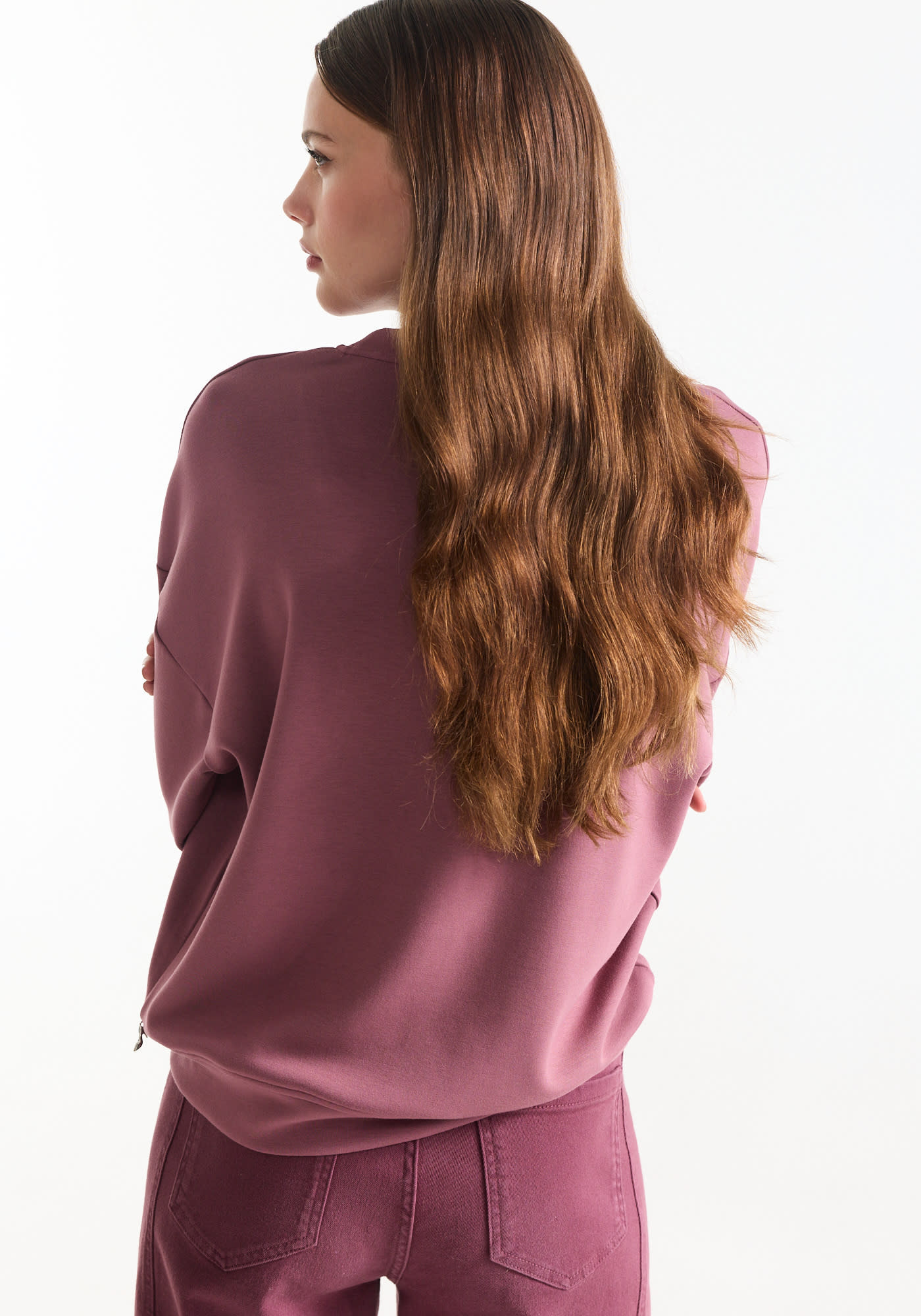 Jansen Amsterdam Alicia sweater met print wijnrood