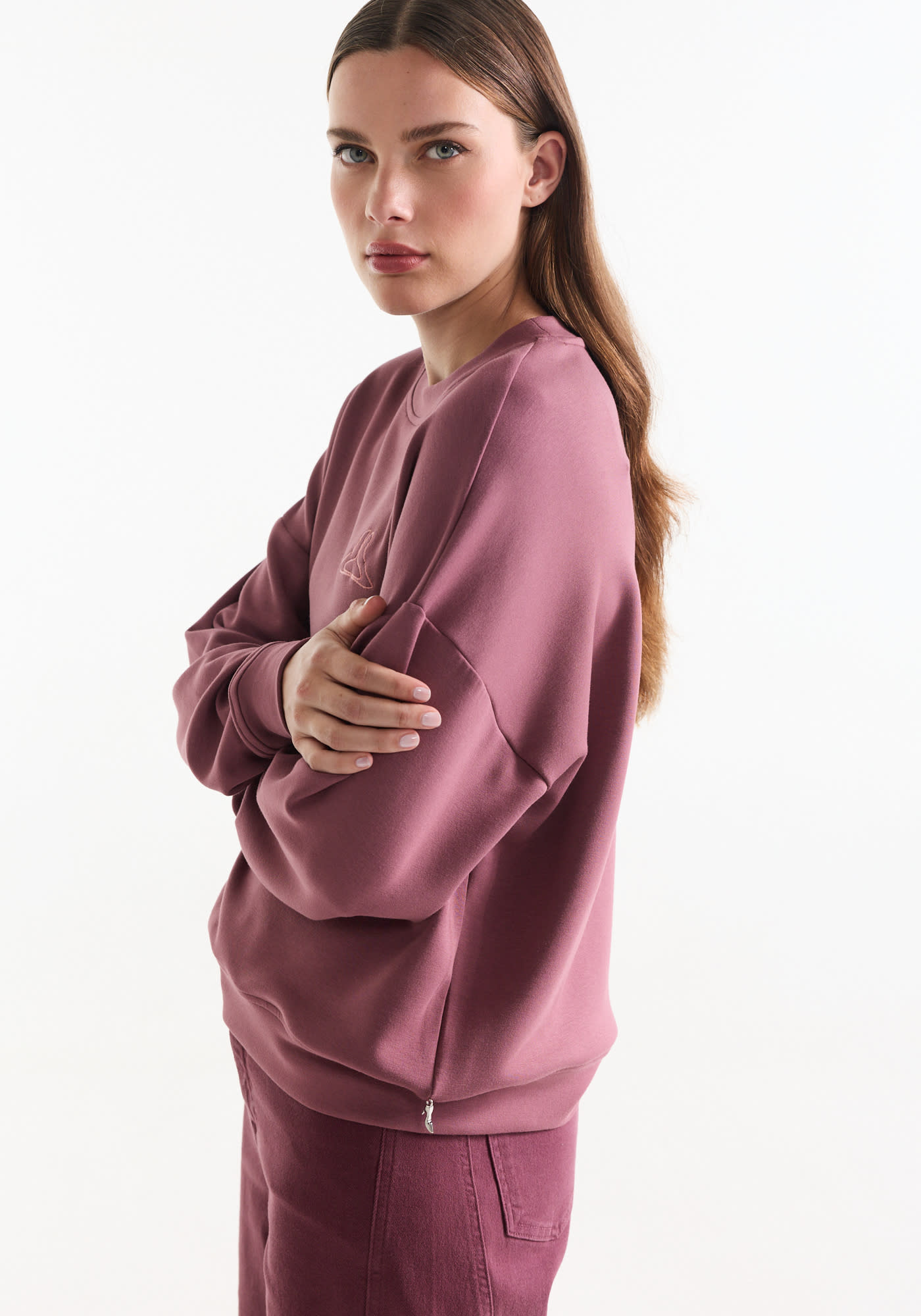 Jansen Amsterdam Alicia sweater met print wijnrood