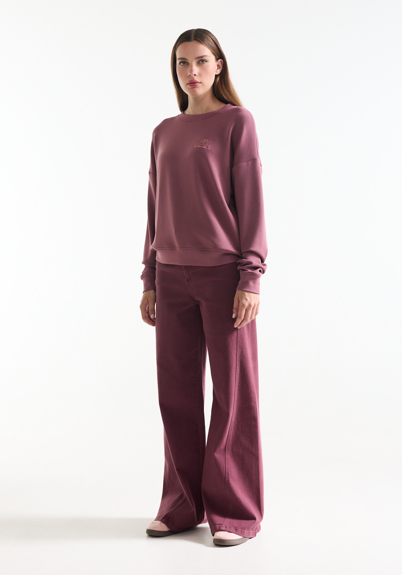 Jansen Amsterdam Alicia sweater met print wijnrood