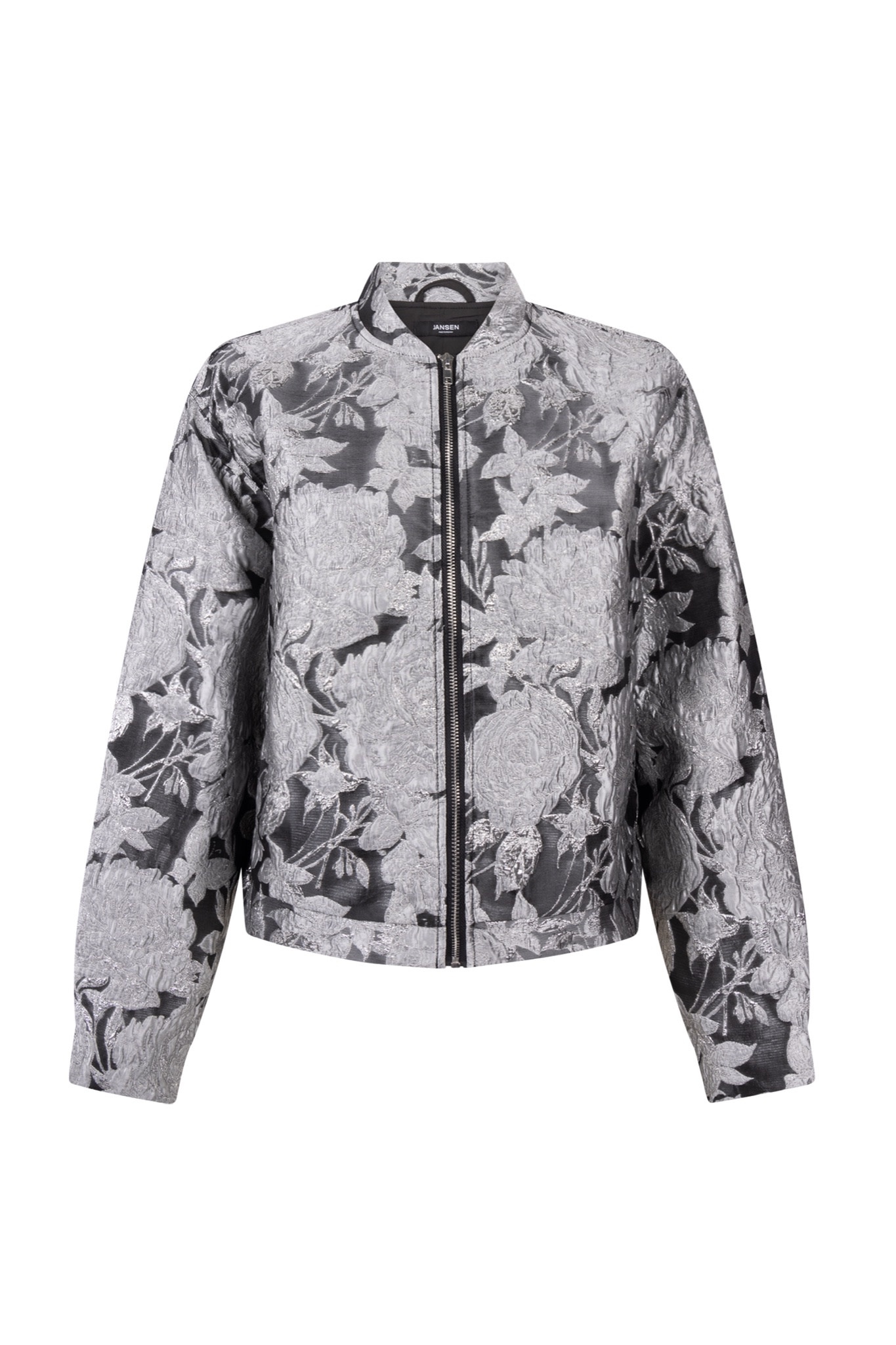 Jansen Amsterdam Bizzy jasje lurex bloemenjacquard zilver