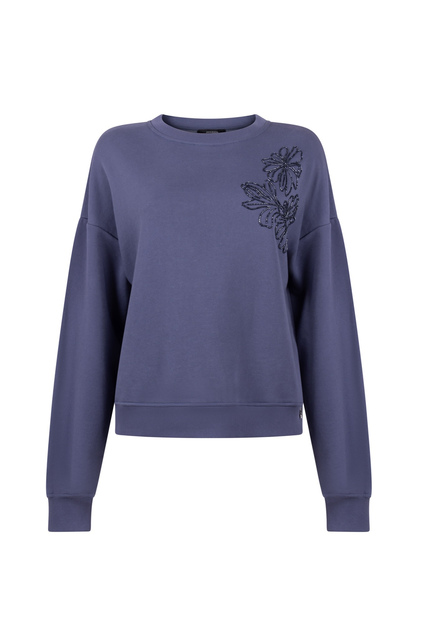 Jansen Amsterdam Candy trui met kralen shadow blue