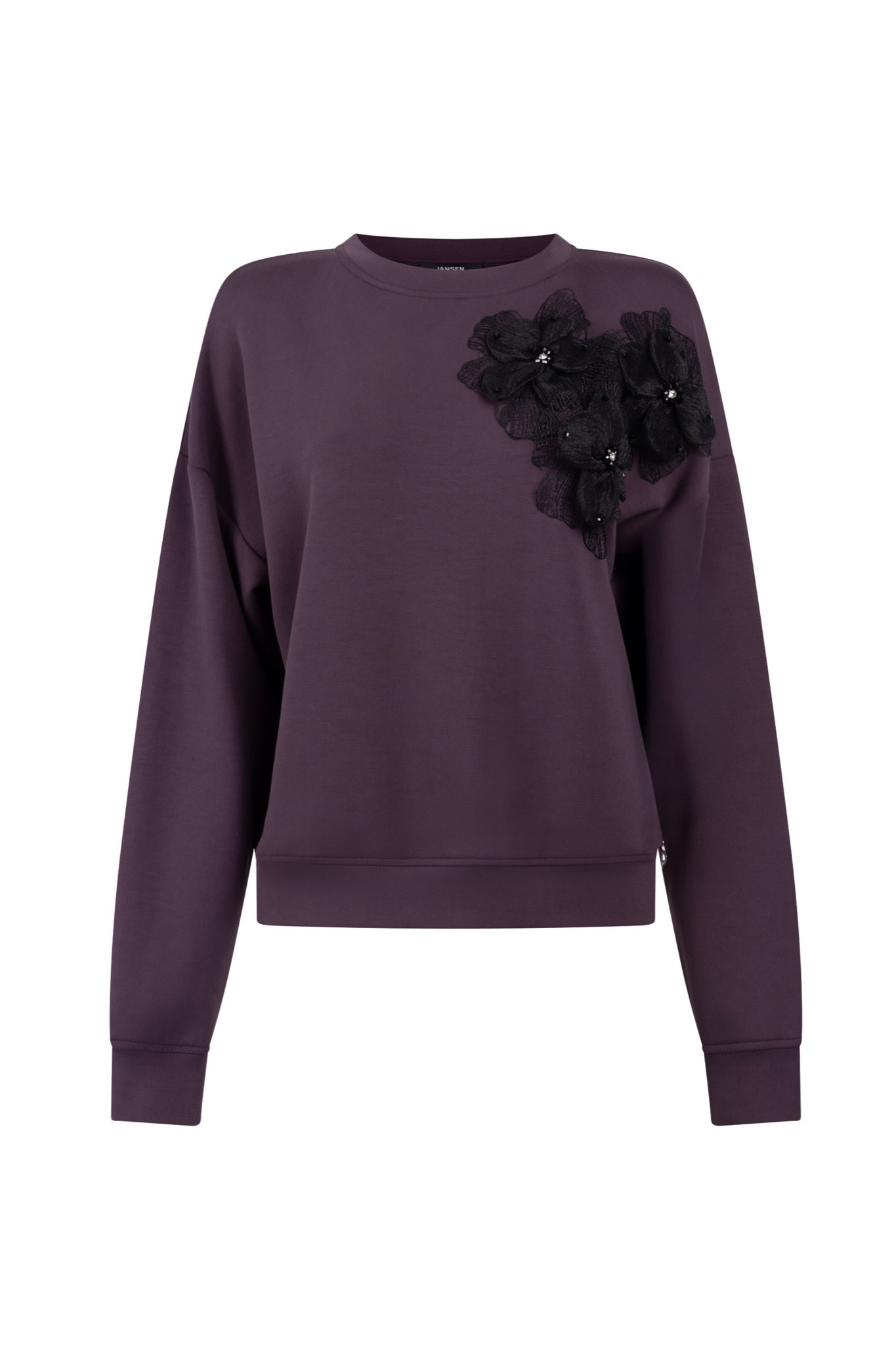 Jansen Amsterdam Carola sweater met bloemen paars