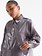 Jansen Amsterdam Inge gestreepte blouse met das paars