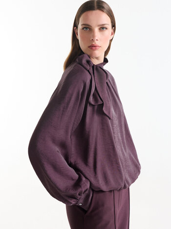Jansen Amsterdam Iris blouse met strik paars