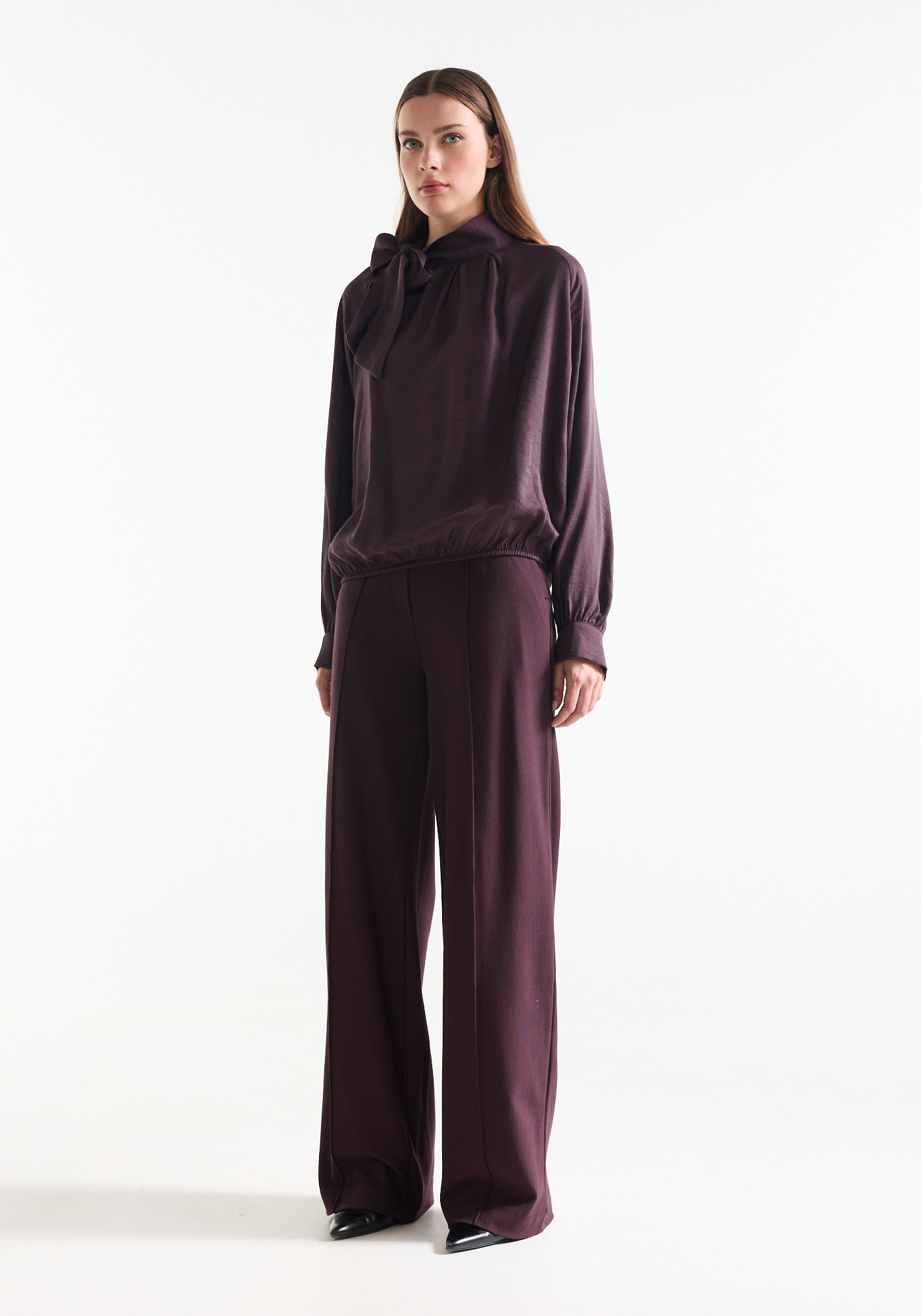 Jansen Amsterdam Iris blouse met strik paars