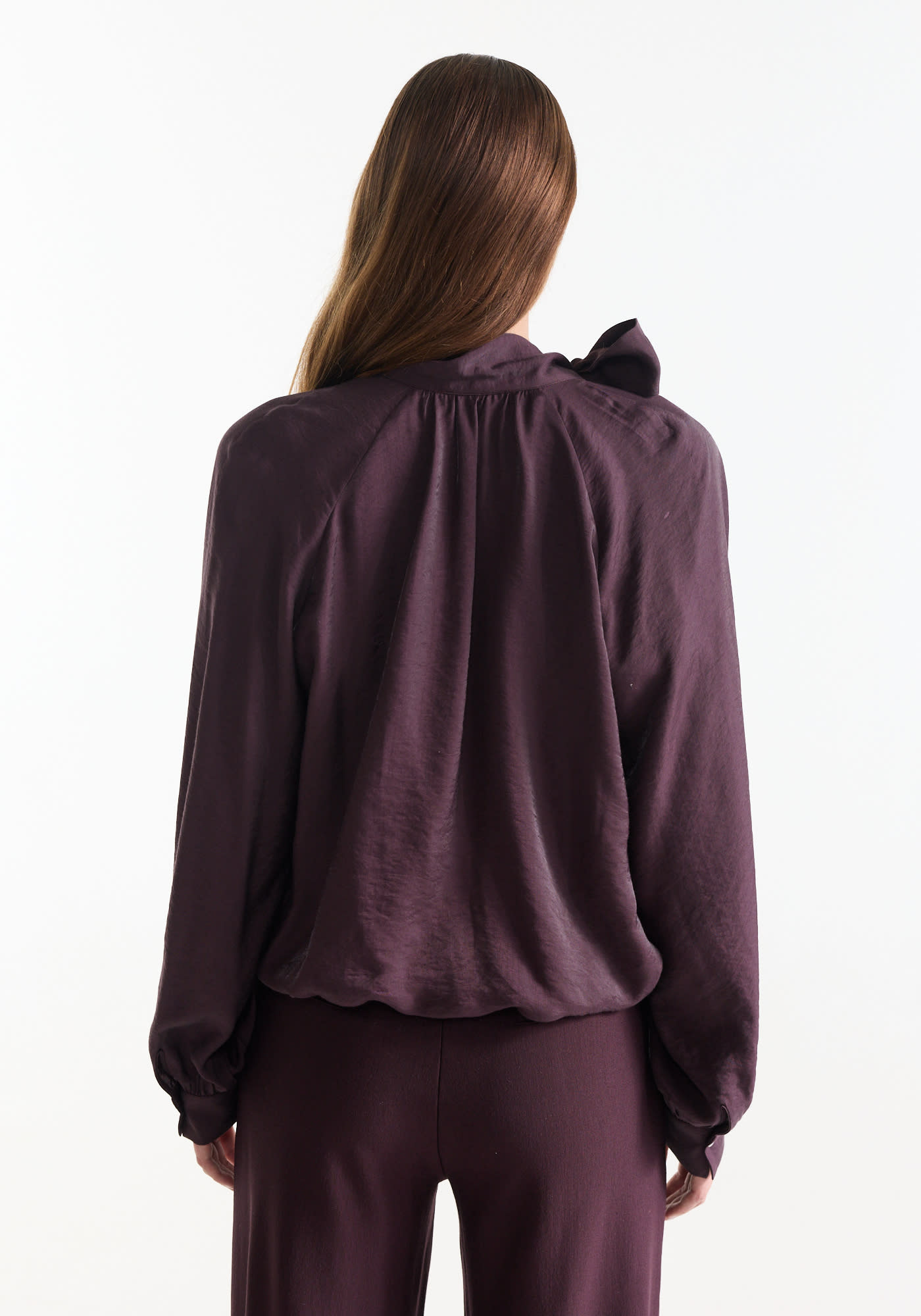 Jansen Amsterdam Iris blouse met strik paars