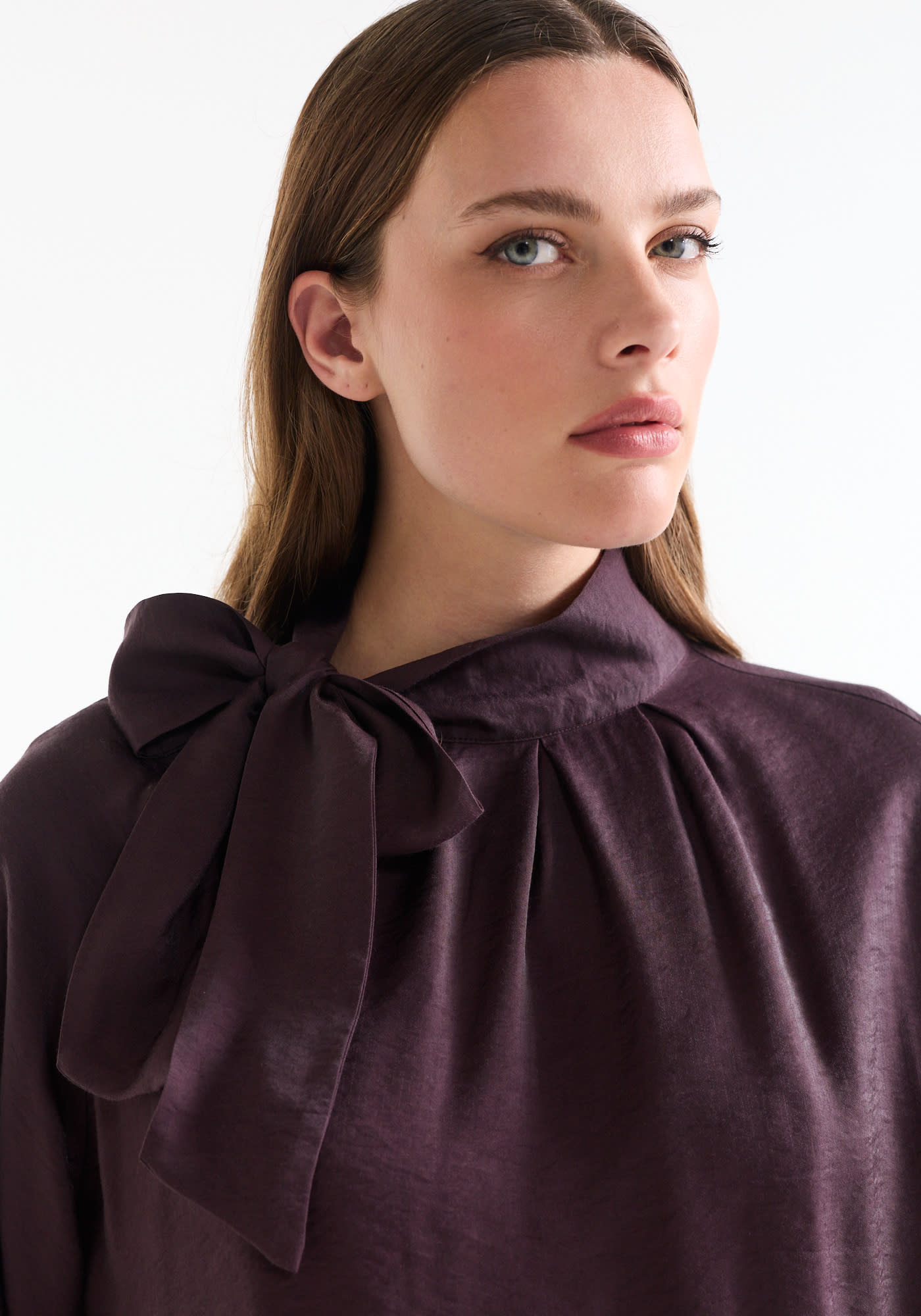 Jansen Amsterdam Iris blouse met strik paars