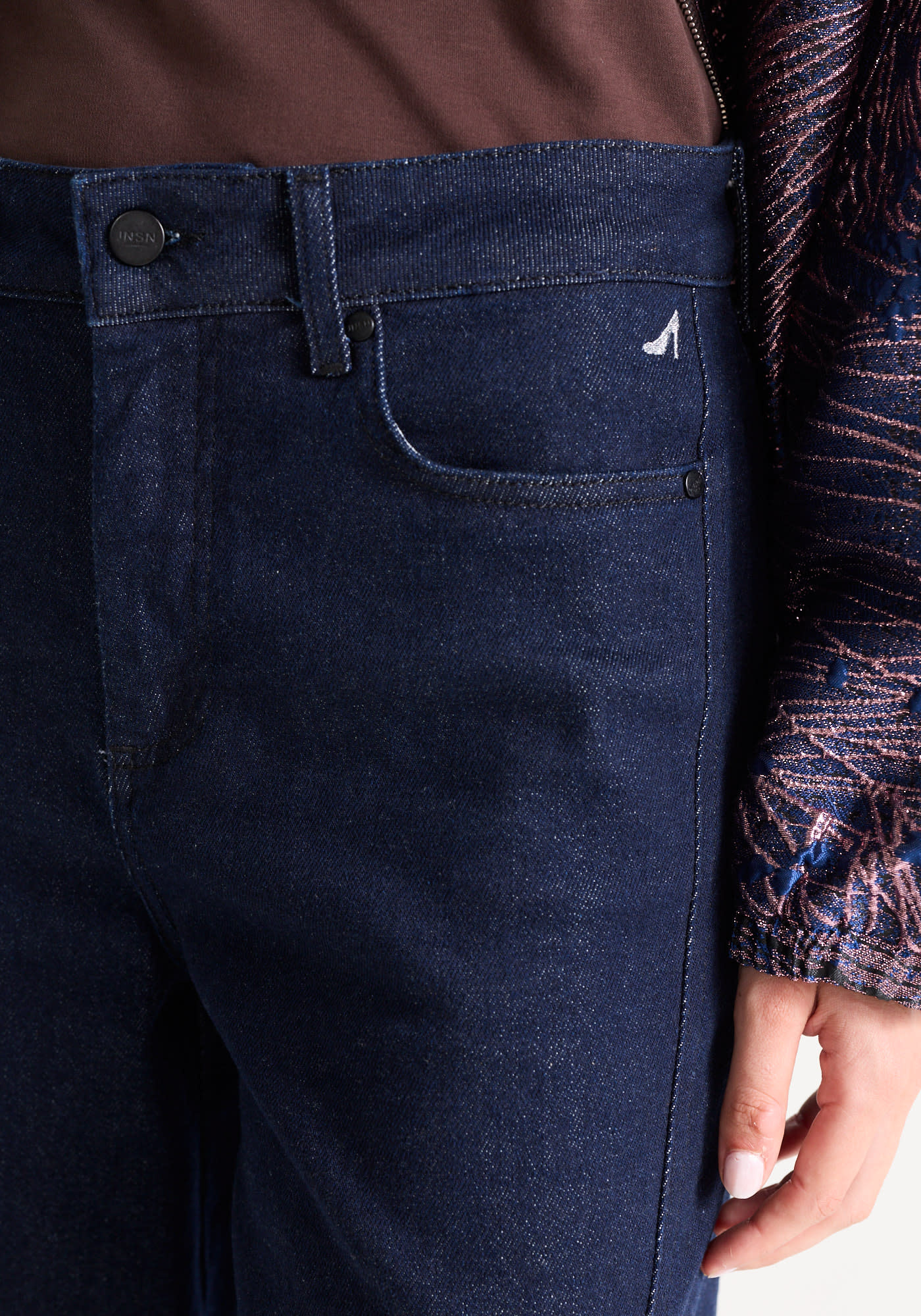 Jansen Amsterdam Jane wide leg jeans donkerblauw